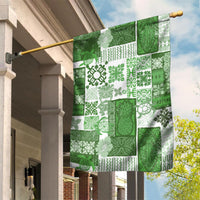 Hawaiian Quilt Garden Flag Tiki Tropical Retro Green Version - Wonder Print Shop