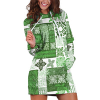 Hawaiian Quilt Hoodie Dress Tiki Tropical Retro Green Version - Wonder Print Shop