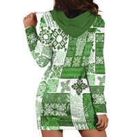 Hawaiian Quilt Hoodie Dress Tiki Tropical Retro Green Version - Wonder Print Shop