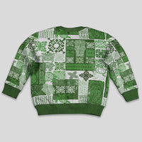Hawaiian Quilt Kid Ugly Christmas Sweater Tiki Tropical Retro Green Version - Wonder Print Shop