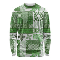 Hawaiian Quilt Long Sleeve Shirt Tiki Tropical Retro Green Version - Wonder Print Shop