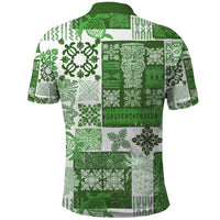 Hawaiian Quilt Polo Shirt Tiki Tropical Retro Green Version - Wonder Print Shop