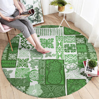 hawaiian-quilt-round-carpet-tiki-tropical-retro-green-version