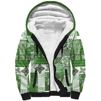 Hawaiian Quilt Sherpa Hoodie Tiki Tropical Retro Green Version - Wonder Print Shop