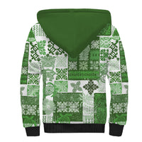 Hawaiian Quilt Sherpa Hoodie Tiki Tropical Retro Green Version - Wonder Print Shop