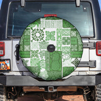 Hawaiian Quilt Spare Tire Cover Tiki Tropical Retro Green Version - Wonder Print Shop