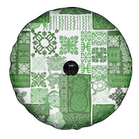 Hawaiian Quilt Spare Tire Cover Tiki Tropical Retro Green Version - Wonder Print Shop