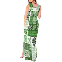 Hawaiian Quilt Tank Maxi Dress Tiki Tropical Retro Green Version - Wonder Print Shop