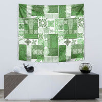 Hawaiian Quilt Tapestry Tiki Tropical Retro Green Version - Wonder Print Shop