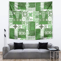 Hawaiian Quilt Tapestry Tiki Tropical Retro Green Version - Wonder Print Shop