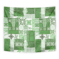 Hawaiian Quilt Tapestry Tiki Tropical Retro Green Version - Wonder Print Shop