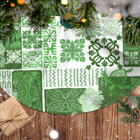 Hawaiian Quilt Tree Skirt Tiki Tropical Retro Green Version - Wonder Print Shop