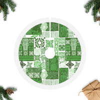 Hawaiian Quilt Tree Skirt Tiki Tropical Retro Green Version - Wonder Print Shop