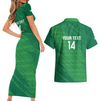 Custom Ireland Cricket Couples Matching Short Sleeve Bodycon Dress and Hawaiian Shirt Irish Celtic Knot - National Color - Wonder Print Shop