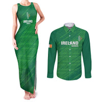 Custom Ireland Cricket Couples Matching Tank Maxi Dress and Long Sleeve Button Shirt Irish Celtic Knot - National Color - Wonder Print Shop