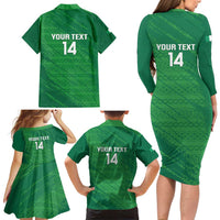 Custom Ireland Cricket Family Matching Long Sleeve Bodycon Dress and Hawaiian Shirt Irish Celtic Knot - National Color - Wonder Print Shop