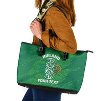 Custom Ireland Cricket Leather Tote Bag Irish Celtic Knot - National Color - Wonder Print Shop