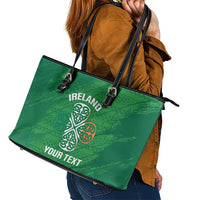 Custom Ireland Cricket Leather Tote Bag Irish Celtic Knot - National Color - Wonder Print Shop