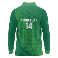 Custom Ireland Cricket Long Sleeve Polo Shirt Irish Celtic Knot - National Color - Wonder Print Shop