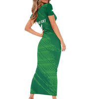 Custom Ireland Cricket Short Sleeve Bodycon Dress Irish Celtic Knot - National Color - Wonder Print Shop