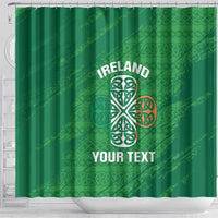 Custom Ireland Cricket Shower Curtain Irish Celtic Knot - National Color