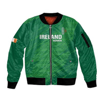 Custom Ireland Cricket Sleeve Zip Bomber Jacket Irish Celtic Knot - National Color - Wonder Print Shop