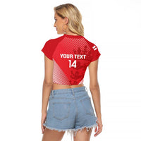 Custom England Cricket Raglan Cropped T Shirt Go Champions Sporty Style - Wonder Print Shop