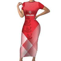 Custom England Cricket Short Sleeve Bodycon Dress Go Champions Sporty Style - Wonder Print Shop