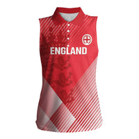 Custom England Cricket Women Sleeveless Polo Shirt Go Champions Sporty Style - Wonder Print Shop