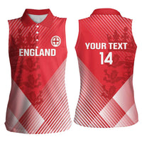 Custom England Cricket Women Sleeveless Polo Shirt Go Champions Sporty Style - Wonder Print Shop