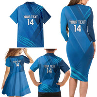 Custom Sri Lanka Cricket Family Matching Long Sleeve Bodycon Dress and Hawaiian Shirt Go Champions Lion Sporty Style - Wonder Print Shop