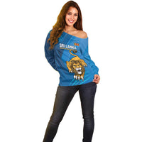 Custom Sri Lanka Cricket Off Shoulder Sweater Go Champions Lion Sporty Style - Wonder Print Shop