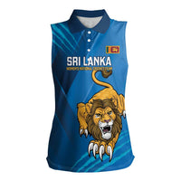 Custom Sri Lanka Cricket Women Sleeveless Polo Shirt Go Champions Lion Sporty Style - Wonder Print Shop