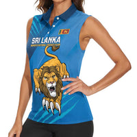 Custom Sri Lanka Cricket Women Sleeveless Polo Shirt Go Champions Lion Sporty Style - Wonder Print Shop