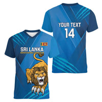 Custom Sri Lanka Cricket Women V-Neck T-Shirt Go Champions Lion Sporty Style - Wonder Print Shop