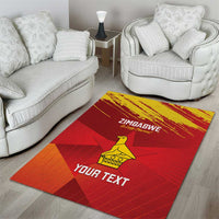 Custom Zimbabwe Cricket Area Rug Go Lady Chevrons Grunge Style - Wonder Print Shop