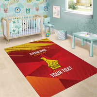 Custom Zimbabwe Cricket Area Rug Go Lady Chevrons Grunge Style - Wonder Print Shop