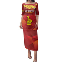 Custom Zimbabwe Cricket Family Matching Puletasi and Hawaiian Shirt Go Lady Chevrons Grunge Style - Wonder Print Shop