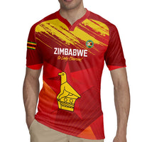 Custom Zimbabwe Cricket Rugby Jersey Go Lady Chevrons Grunge Style - Wonder Print Shop