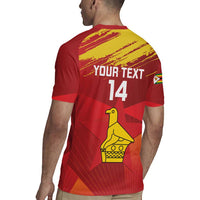 Custom Zimbabwe Cricket Rugby Jersey Go Lady Chevrons Grunge Style - Wonder Print Shop