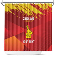Custom Zimbabwe Cricket Shower Curtain Go Lady Chevrons Grunge Style
