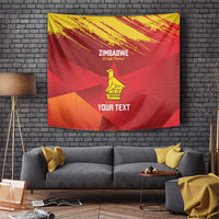 Custom Zimbabwe Cricket Tapestry Go Lady Chevrons Grunge Style - Wonder Print Shop