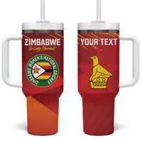 Custom Zimbabwe Cricket Tumbler With Handle Go Lady Chevrons Grunge Style - Wonder Print Shop