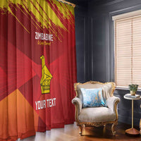 Custom Zimbabwe Cricket Window Curtain Go Lady Chevrons Grunge Style - Wonder Print Shop