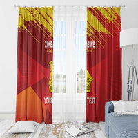 Custom Zimbabwe Cricket Window Curtain Go Lady Chevrons Grunge Style - Wonder Print Shop