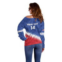 Custom United States Soccer Off Shoulder Sweater 2025 Go USA Sporty Style - Wonder Print Shop