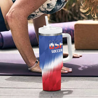 Custom United States Soccer Tumbler With Handle 2025 Go USA Sporty Style - Wonder Print Shop