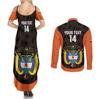 Custom Colombia Football Couples Matching Summer Maxi Dress and Long Sleeve Button Shirt 2025 Las Chicas Superpoderosas - Black Version - Wonder Print Shop