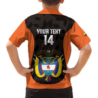 Custom Colombia Football Family Matching Off Shoulder Short Dress and Hawaiian Shirt 2025 Las Chicas Superpoderosas - Black Version - Wonder Print Shop