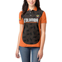 Custom Colombia Football Women Polo Shirt 2025 Las Chicas Superpoderosas - Black Version - Wonder Print Shop